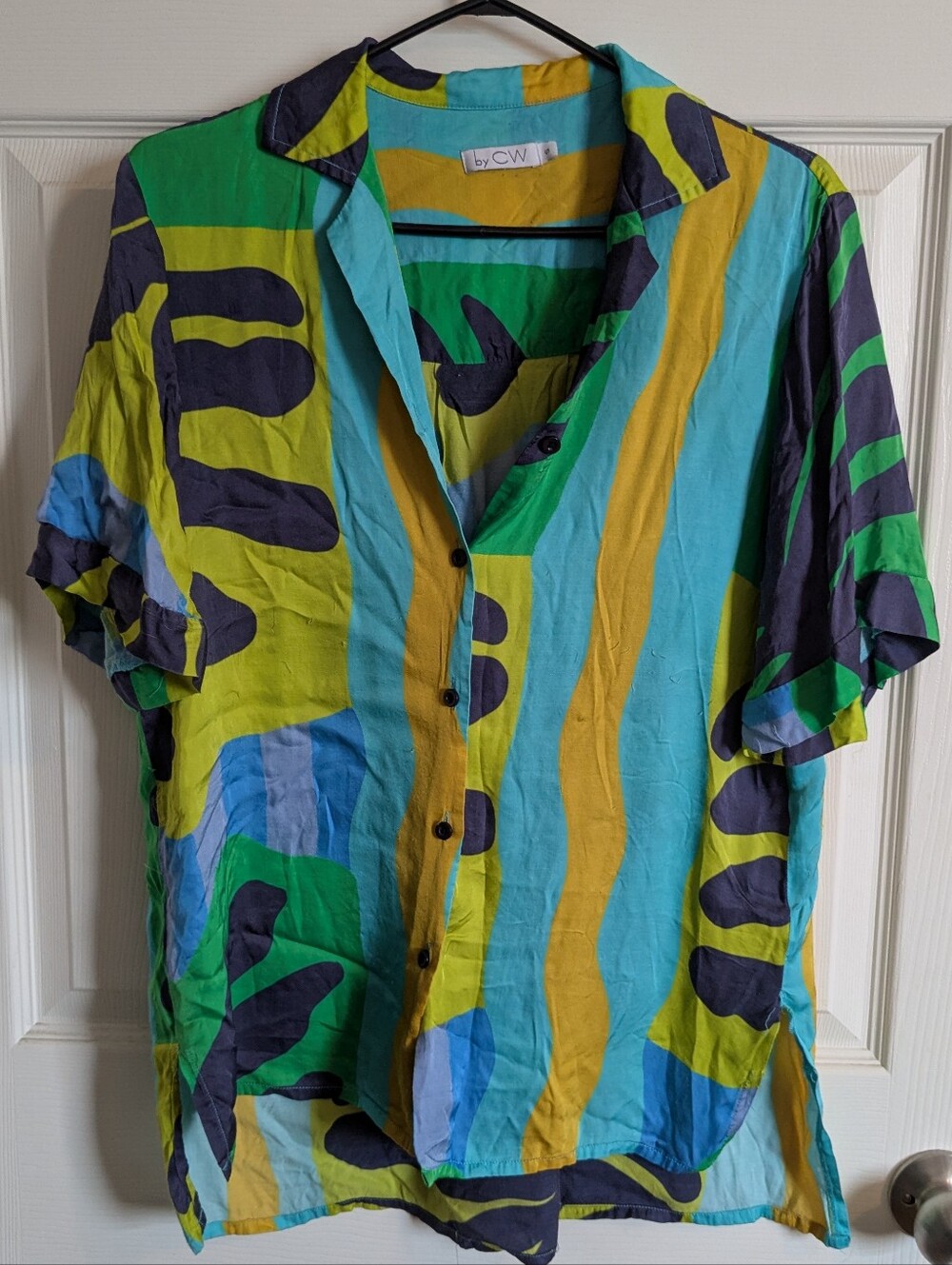By CW Multicolor Short-Sleeve Button-Up Shirt